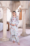 2PC REAT LIGHT GREY FLORAL