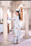 2PC REAT LIGHT GREY FLORAL